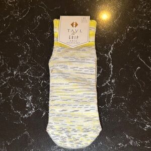 Tavi Grip Yellow and Gray Women's Socks Size Medium